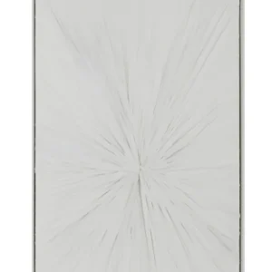 KNOT BLANC, QUADRO DECORATIVO BRANCO EM TECIDO E GESSO 83X4,5X123