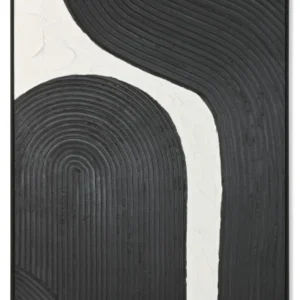 GIO I, QUADRO DECORATIVO ABSTRACTO PRETO E BRANCO 102X142CM