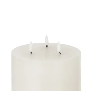 Vela led Branca 3 chamas 15x15x14cm