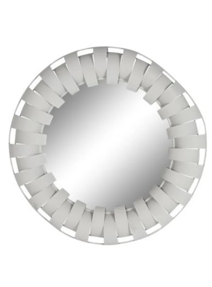 ESPELHO METAL RUGOSO BRANCO DIÂMETRO 87cm - Image 2