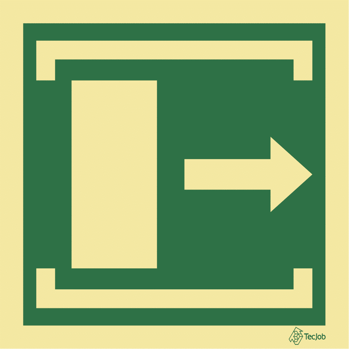 Sinalética Porta de Emergência. Deslize para Abrir (Direita) – E0400