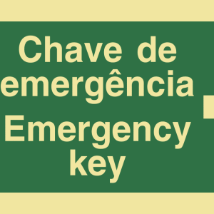 Sinalética Chave de Emergência/ Emergency Key Seta à Direita – E0514