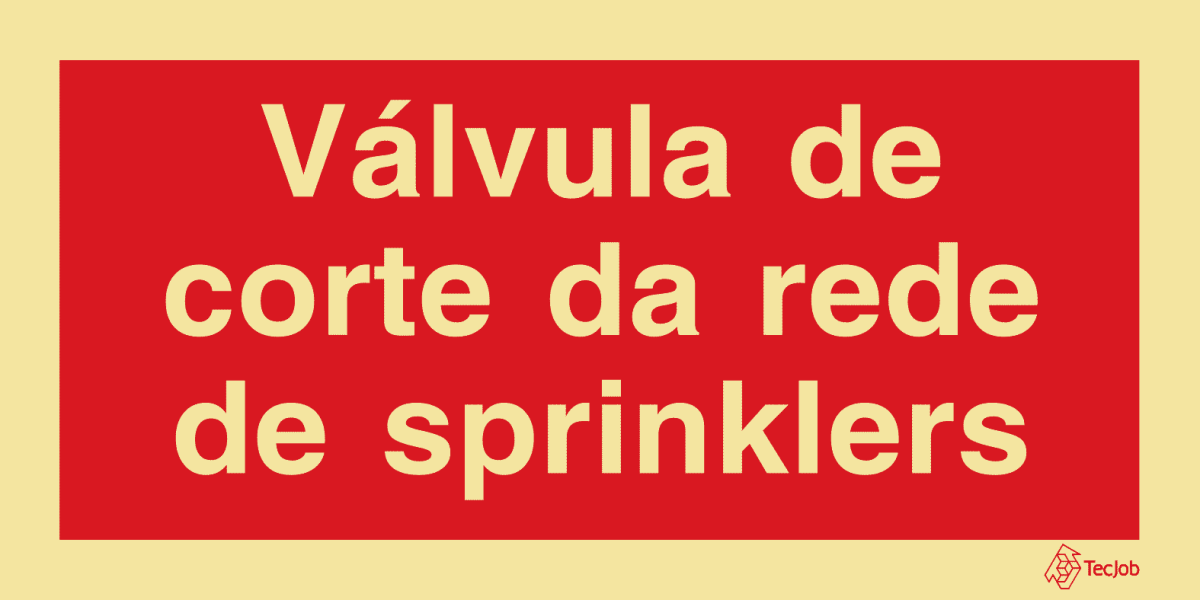 Sinalética Válvula de Corte da Rede de Sprinklers – I0662