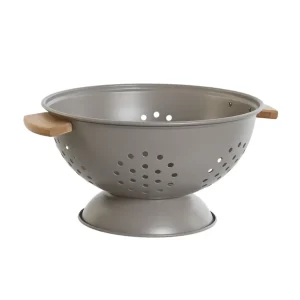 ESCORREDOR INOX E BAMBU CINZENTO