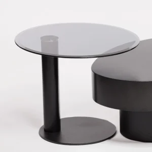 Mesa de Apoio Redonda comTampo de Vidro