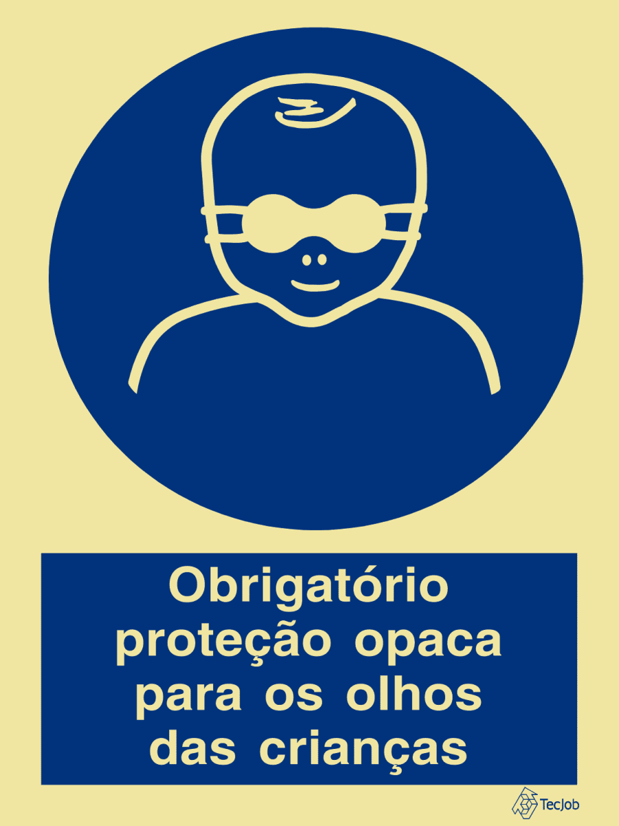 Sinalética Obrigatório Proteção Opaca para os Olhos das Crianças – OB0058 - Image 2