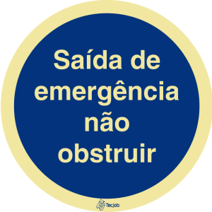Sinalética Saída de Emergência Não Obstruir – OB0222