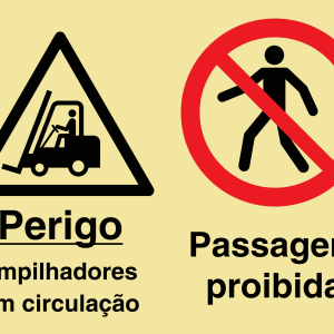 Sinalética Perigo Empilhadores em Circulação/Passagem Proibida – OB0359