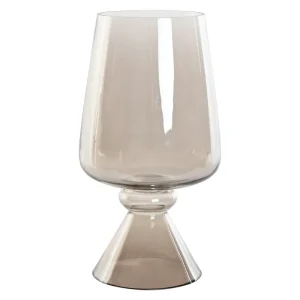 CASTIÇAL VIDRO FUMADO TRANSPARENTE GRANDE