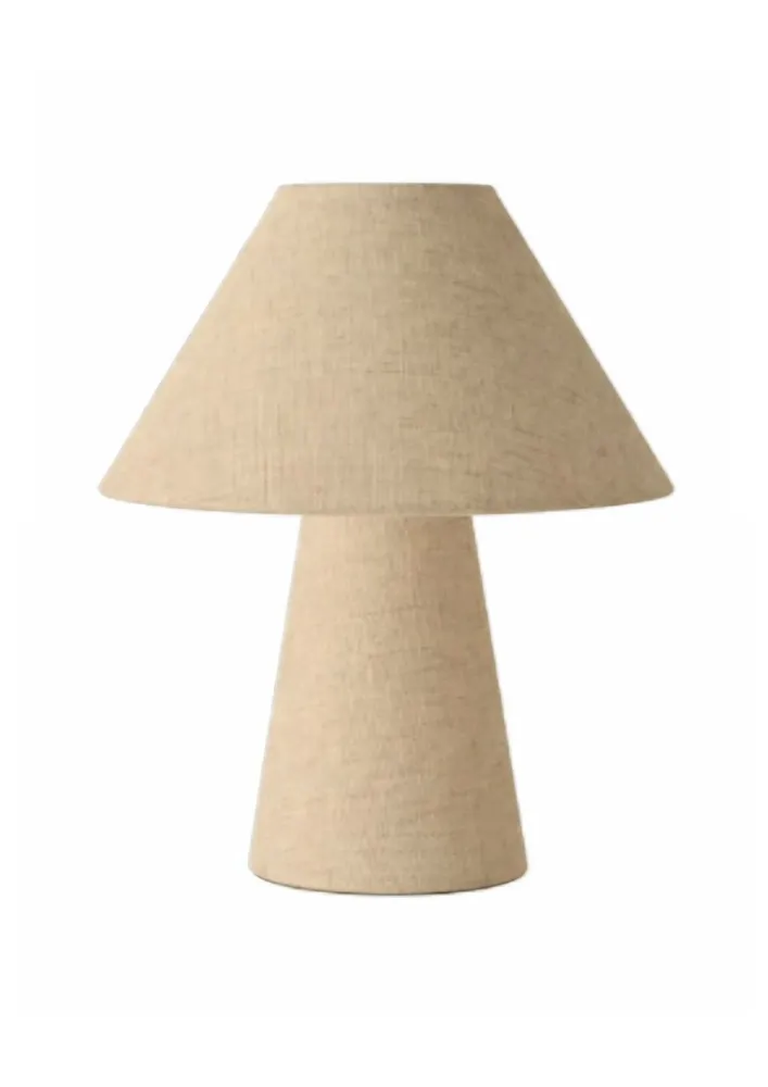 Duna, Candeeiro de mesa cónico em linho Castanho - Image 2